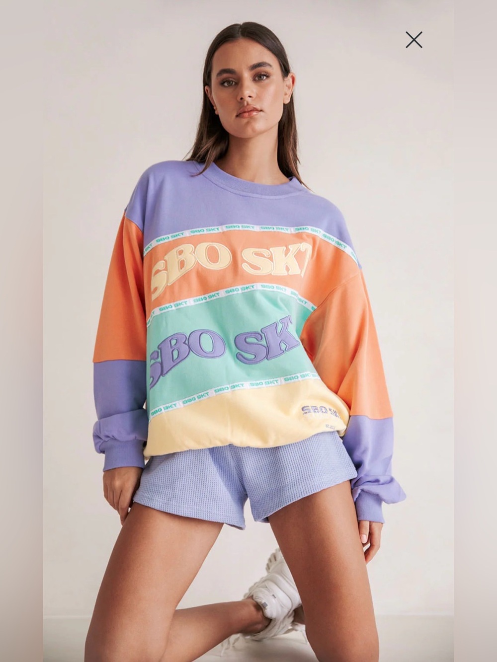 Sabo Skirt Athletic Club Color Block Sweatshirt, XXS